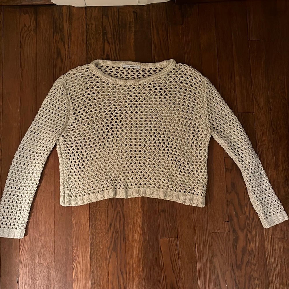 Open knit crew
